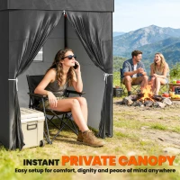 Outsunny 5 x 5 ft Compact Pop Up Canopy Tent, UPF 50+ Changing Room, Portable Instant Privacy Canopy with Mesh Window, Black(m-4)