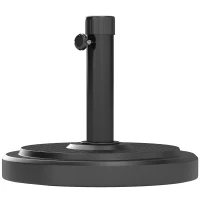Outsunny 48 lbs Patio Umbrella Base Round HDPE Umbrella Base For 1.5" or 1.9" Outdoor Umbrella Poles Φ18.9" x 15.2" H Black(m-2)