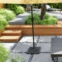 Outsunny Umbrella Base, 33lbs HDPE Outdoor Umbrella Stand Parasol Stand with Cut-Out Design(m-10)