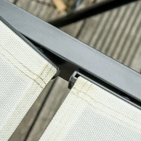 Outsunny Outdoor Lounge Chair, Patio Lounger with 5-Position Reclining Backrest and 2 Wheels for Poolside, Beach, Lawn, Cream White(m-13)