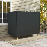 Outsunny 3 Seater Garden Swing Cover, Waterproof 420D Outdoor Swing Bench Cover with Zip, Windproof and Anti-UV, Black(m-8)