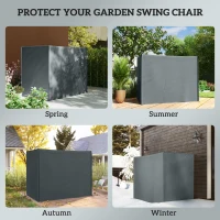 Outsunny 3 Seater Garden Swing Cover, Waterproof 420D Outdoor Swing Bench Cover with Zip, Windproof and Anti-UV, Grey(m-4)