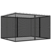 Outsunny Replacement Mosquito Netting for Gazebo 10' x 12' Black Screen Walls for Canopy with Zippers, Black(m-2)