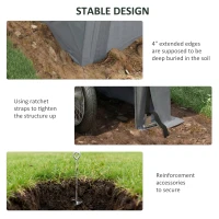 Outsunny 8' x 6' Carport with Sidewalls and Roll-up Door, Outdoor Storage Shelter for Motorcycle and Car, Dark Grey(m-5)