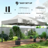 Outsunny 10 x 20 ft Pop Up Canopy Tent, Heavy Duty UPF50+ Outdoor Portable Instant Canopy Shelter with Wheeled Bag, White(m-7)