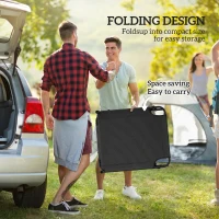 Outsunny Folding Lounge Chair with Adjustable Canopy, 4-Position Outdoor Tanning Chair with Headrest, Black(m-5)