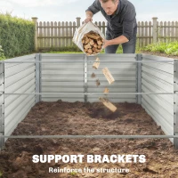 Outsunny 8' x 4' x 2' Raised Garden Bed, Galvanized Planter Box for Growing Flowers, Herbs and Vegetables, Silver(m-10)