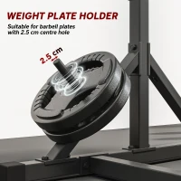 Soozier Adjustable Squat Rack, Multi-Function Bench Press Rack with Weight Plate Holders and Pull up Bar, Black(m-7)