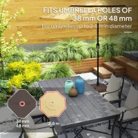 Outsunny Square Patio Umbrella Base Holder, Outdoor Umbrella Stand, 17.7" L x 17.7" W x 9.8" H Brown(m-5)