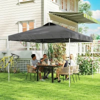 Outsunny Pop Up Canopy Waterproof Canopy Tent with Carrying Bag for Parties Garden BBQs 9.8' x 9.8', Dark Grey(m-10)