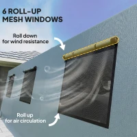 Outsunny 20 x 13 ft Carport, Portable Garage with Roll-Up Door and Windows, PE Canopy, Steel Frame, Dark Grey(m-5)