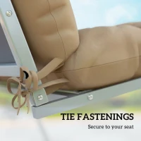 Outsunny 4-Piece Back and Seat Cushion Pillows Replacement and Pillows, Patio Chair Cushions Set with Ties, khaki(m-5)