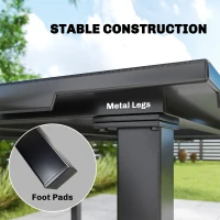 Outsunny Outdoor Dining Table for 4 People, Rectangular Patio Table with HDPE Top and Metal Frame, for Garden, Backyard, Deck(m-6)