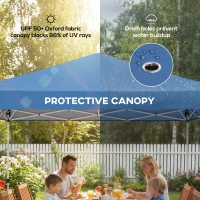 Outsunny Pop Up Canopy Waterproof Canopy Tent with Carrying Bag for Parties Garden BBQs 9.8' x 9.8', Blue(m-6)