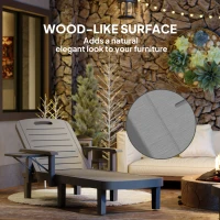 Outsunny Set of 2 Tanning Chair, 5 Positions Adjustable Outdoor Lounge Chairs with Foldable Side Table, Dark Grey(m-7)