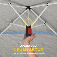 Outsunny 11.5 x 11.5 ft Pop Up Canopy Tent with 1-Button Push Easy Setup, UPF 50+ 2-Tier Instant Canopy with Carry Bag, Dark Grey(m-6)