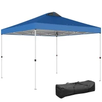 Outsunny Pop Up Canopy Waterproof Canopy Tent with Carrying Bag for Parties Garden BBQs 9.8' x 9.8', Blue(m-11)