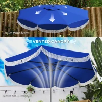Outsunny 9FT Patio Umbrella Parasol, UPF 30+ Outdoor Market Umbrella with Crank, 8 Ribs, Push Button Tilt, Blue(m-6)