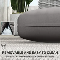 Outsunny 2 Seater Outdoor Seat Cushions with Backrest, Loveseat Double Sofa Outdoor Furniture Cushions, Light Grey(m-6)