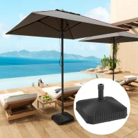 Outsunny Patio Umbrella Base Umbrella Stand, Heavy Duty Outdoor Umbrella Stand Base 17.7" L x 17.7" W x 11.8" H Black(m-1)