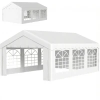 Outsunny 20'x13' Heavy Duty Event Tent Gazebo Portable Sun Shelter with Sidewalls White(m-2)