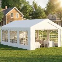 Outsunny 20'x13' Heavy Duty Event Tent Gazebo Portable Sun Shelter with Sidewalls White(m-1)