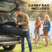 Outsunny 11.5 x 11.5 ft Pop Up Canopy Tent with 1-Button Push Easy Setup, UPF 50+ 2-Tier Instant Canopy with Carry Bag, Dark Grey(m-9)