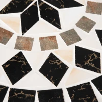 Outsunny Mosaic Patio Table, Round Coffee Table with Metal Frame, Garden Furniture for Outdoor, Poolside, Black(m-8)