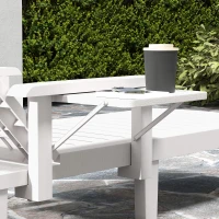 Outsunny Set of 2 Tanning Chair, 5 Positions Adjustable Outdoor Lounge Chairs with Foldable Side Table, White(m-10)