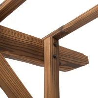 Outsunny 79" Plant Trellis, Arched Garden Arbour with Pergola Style Roof, Fir Wood Frame for Climbing Vines(m-11)