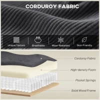 HOMCOM Sectional Sofa, L Shaped Couch with Deep Seat, Movable Ottoman and Pillow-top Armrests, Dark Grey(m-4)