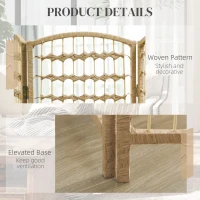 HOMCOM 8 Panel Folding Room Divider Portable Privacy Screen Wave Fiber Room Partition for Home Office Natural(m-6)