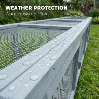 PawHut Wooden Cat Run with Weather Protection, Connecting Inside and Outside, 79"L x 15"W x 15"H, Dark Gray(m-8)