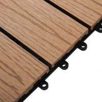 Outsunny Outdoor Tiles, 11 Pack 12" x 12" WPC Interlocking Deck Tiles Waterproof and Non-slip(m-11)