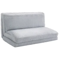 HOMCOM Bean Bag Floor Sofa Bed, Contemporary Plush Wide Folding Floor Mattress, Foam Filling Wall Couch Sleeper, Light Gray(m-11)