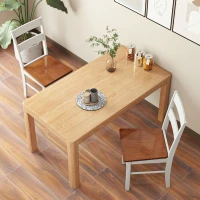 HOMCOM Farmhouse Dining Table Chairs, Set of 2 Rubber Wood Kitchen Table Chairs with Open Back for Living Room, Light Gray(m-7)