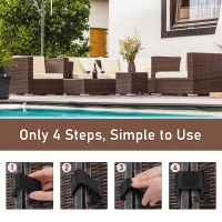 Outsunny Set of 10 Fasteners Clip Outdoor Furniture Connectors Rattan Wicker Sofa Connectors(m-4)