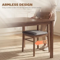 HOMCOM Set of 2 Dining Chairs, Upholstered Dining Room Chairs with Rubberwood Legs and Padded Seat for Kitchen, Gray(m-7)