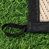 Outsunny Reversible Outdoor RV Rug, 9' x 18' Patio Floor Mat, Plastic Straw Rug for Backyard, Deck, Picnic, Beach, Camping, Black and Beige(m-12)