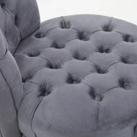 HOMCOM 45" Tufted High Back Velvet Accent Chair Living Room Soft Padded Couch Lounge Ash Grey(m-10)