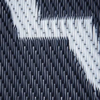 Outsunny Reversible Outdoor RV Rug, 9' x 18' Patio Floor Mat, Plastic Straw Rug, Dark Blue and White(m-13)