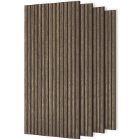 HOMCOM 47" x 24" Wood Panels for Wall, 4 Pack Acoustic Panels, Sound Absorbing Slat Wall for Wall Decor, Home, Walnut