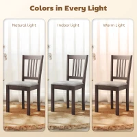 HOMCOM Modern Dining Chairs Set of 2, Linen Upholstered Kitchen Chairs with Rubberwood Legs for Dining Room, Living Room, Gray(m-7)