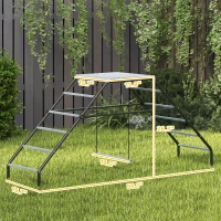 PawHut Chicken Coop Perches with Adjustable Swing, 10 Roosting Bars, for Backyard, Farm(m-3)