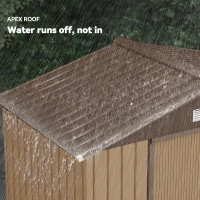 Outsunny 7' x 4' Outdoor Storage Shed, Garden Tool House w/ Foundation Kit Vents & Sliding Doors for Backyard Patio, Brown(m-7)