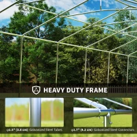 Outsunny 20'x33' Heavy Duty Large Party Tent Event Tent with Removable Sidewalls, for Weddings, Parties, Carports, Grey(m-4)