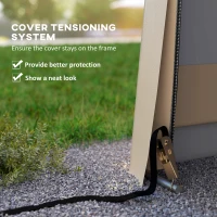 Outsunny 11' x 20' Portable Garage, Heavy Duty Carport Canopy with Ventilation Windows and Large Roll-up Door, Khaki(m-9)