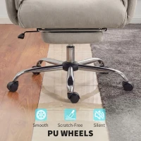 HOMCOM High Back Office Chair, Reclining Desk Chair with Footrest, High Resilience Foam, Rolling Wheels, Light Taupe Gray(m-9)