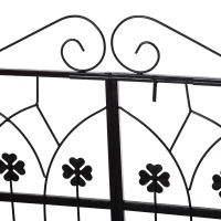 Outsunny Outdoor Metal Trellis Garden Arch Arbor w/ Lucky Leaf Clover Gate for Ceremony Wedding Party Garden Lawn, Black(m-11)