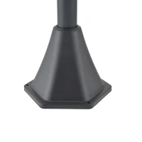 Outsunny Single Solar Lamp Post Garden Solar-Powered LED Streetlight Style Outdoor Light Waterproof 5-6 Hours with Base for Lawn Pathway Walkway 47"H, Black(m-11)